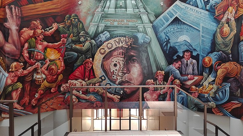 Mural_del_Archivo_Histórico_de_la_Corporación Minera de Bolivia COMIBOL