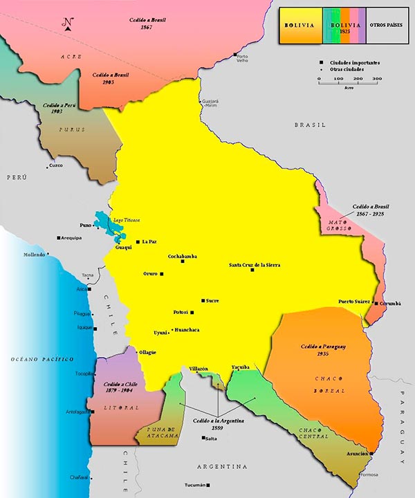 Mapa de bolivia en su nacimiento